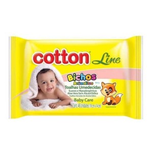 LENCOS UMEDECIDOS BICHOS COTTON LINE 48UN