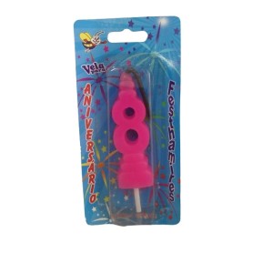 VELA ANIVERSÁRIO N 8 - ROSA
