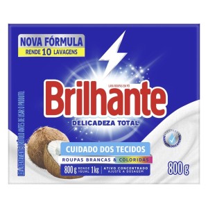 SABÃO EM PÓ  BRILHANTE DELICADEZA TOTAL CX 800G