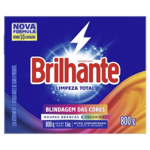 SABÃO EM PÓ BRILHANTE LIMPEZA TOTAL CX 800G