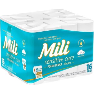 PAPEL HIGIÊNICO MILI SENSITIVE CARE FD NEUTRO 16R