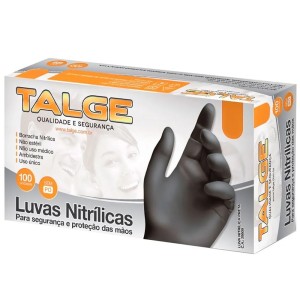 LUVA NITRíLICA TALGE PRETA TAM M 100UNID