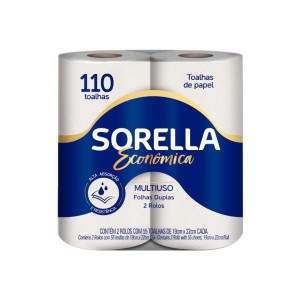 PAPEL TOALHA SORELLA  2 ROLOS 110 FL