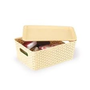 CESTO RATTAN C/TPA MEDIO CREME